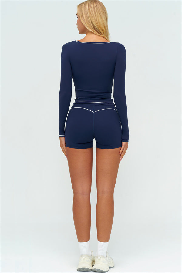 The Amara Long Sleeve T-shirt Shorts 2-Piece Set