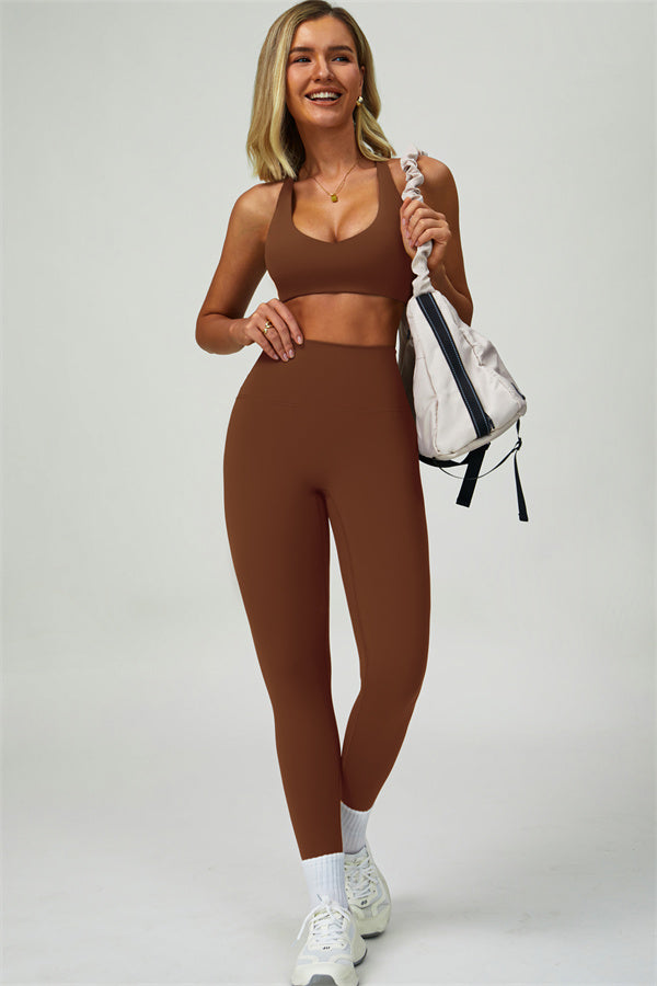 The Seraphine Sports Bra Leggings 2-Piece Set Walnut