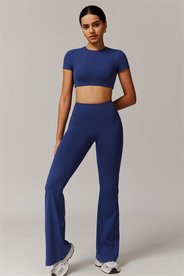 The Delicate Crop Top Flared Leggings 2-Piece Set
