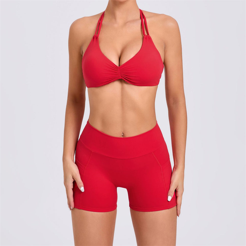 Riley Bra Top & Shorts Set Red