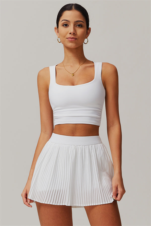 The Balance Crop Top Tennis Skirt 2-Piece Set White