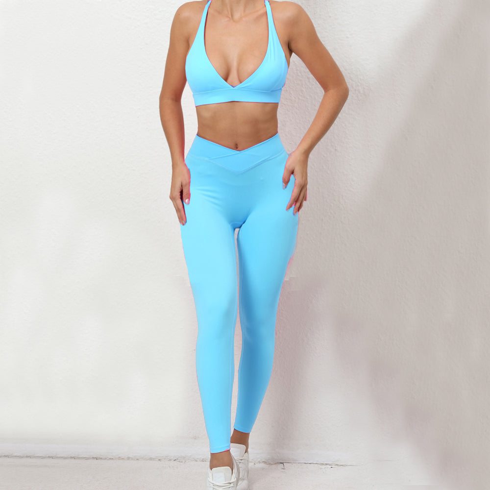 Sienna Bra & Leggings Set Blue