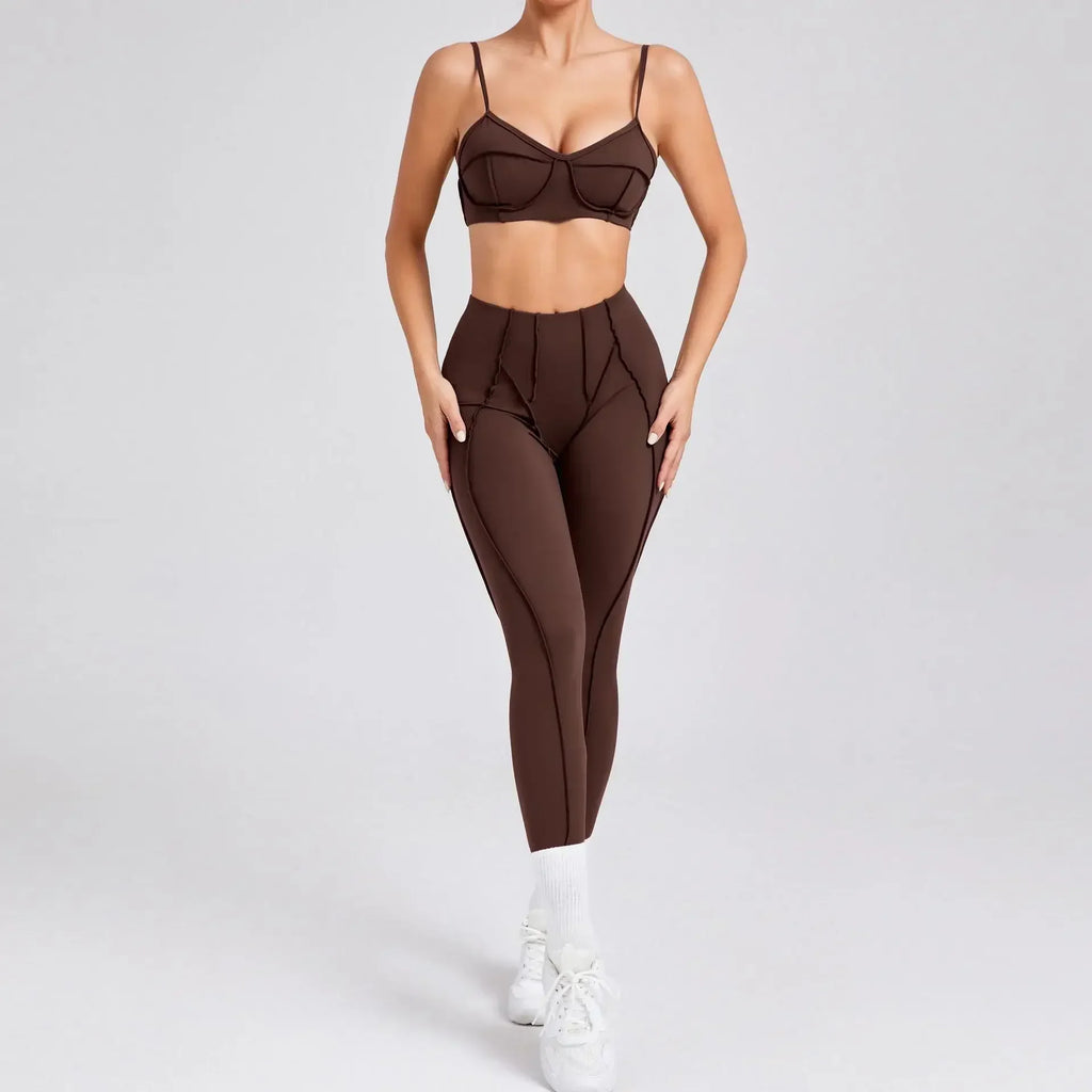 Iconic Bra Top & Leggings Set Brown