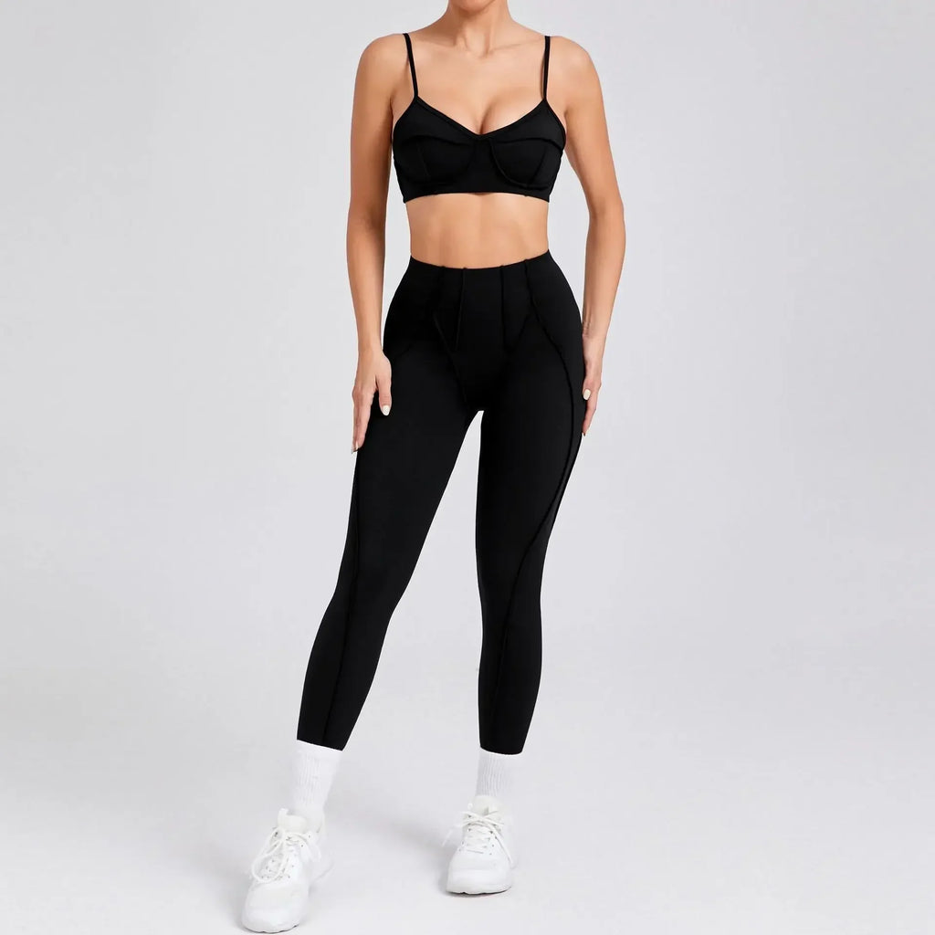 Iconic Bra Top & Leggings Set Black