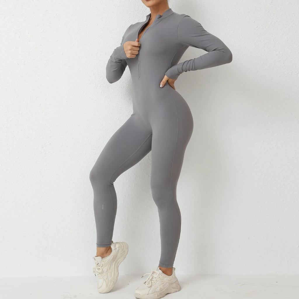 Essential Longsleeve Sculpt Jumpsuit Steel grey