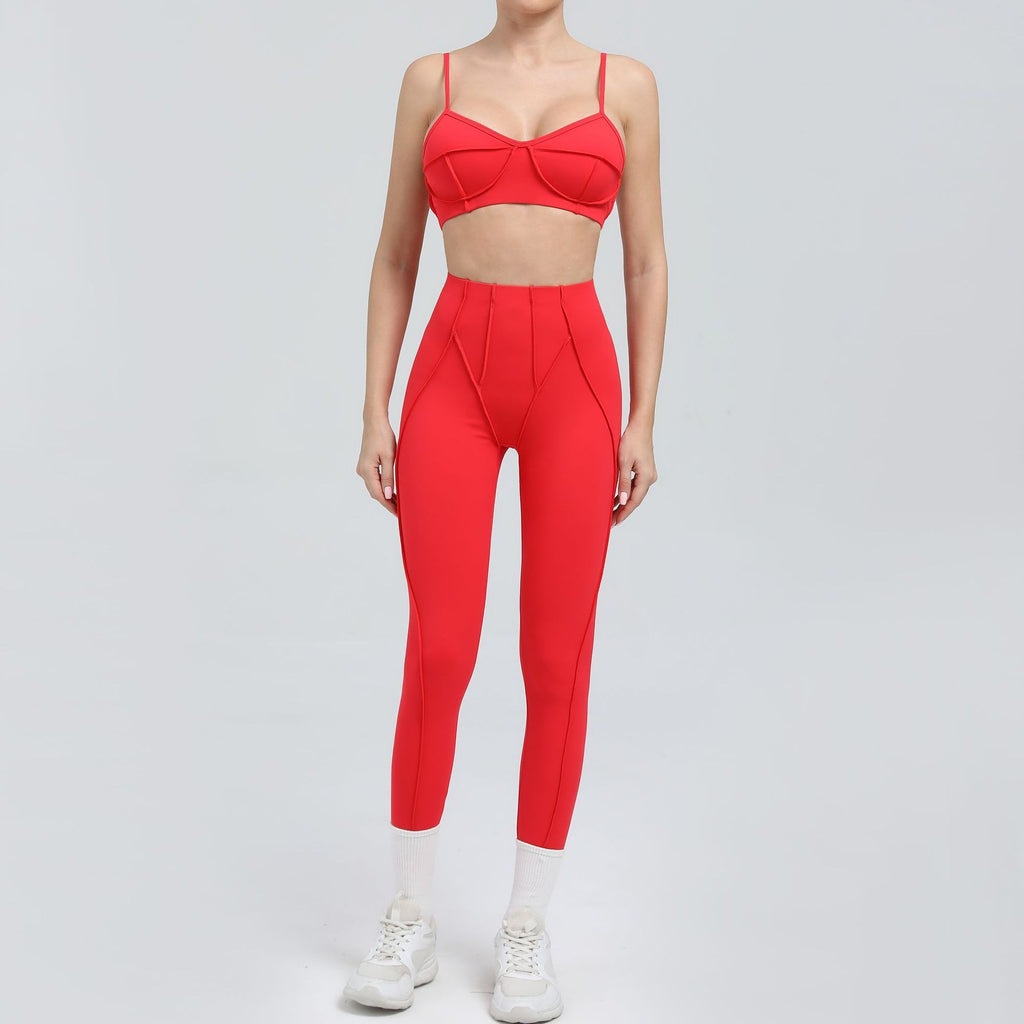 Iconic Bra Top & Leggings Set Red