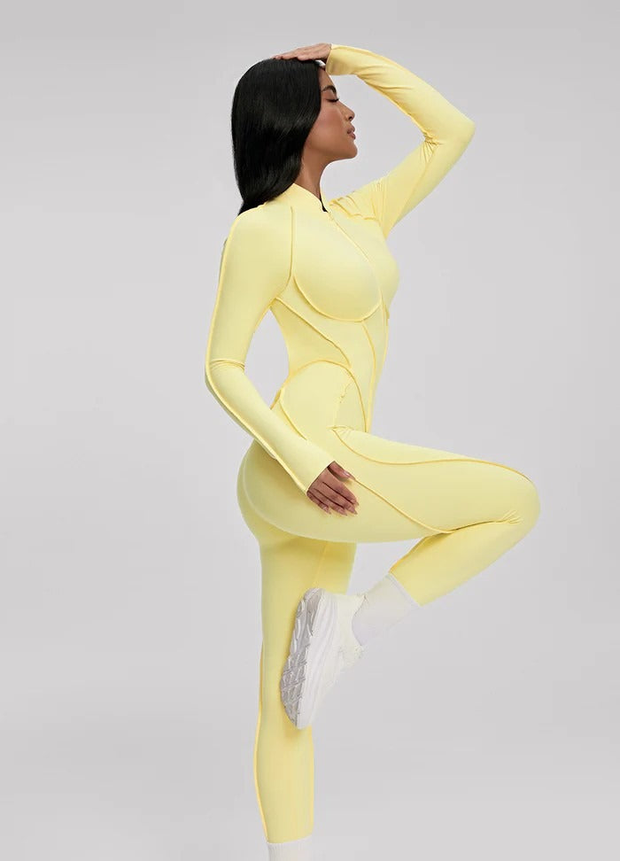 Lucky Label Iconic Longsleeve Zip Jumpsuit Lemon
