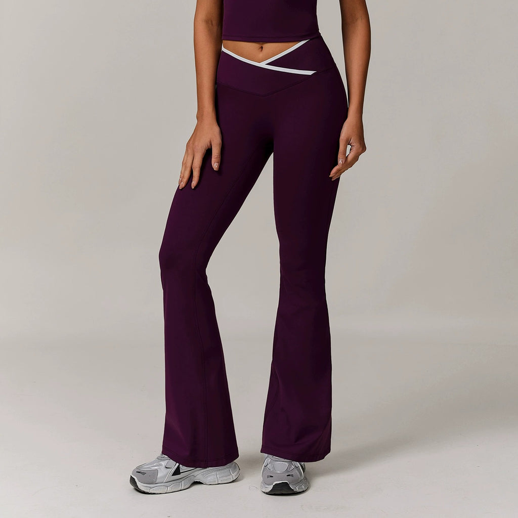 Aiko Flared Trousers Plum