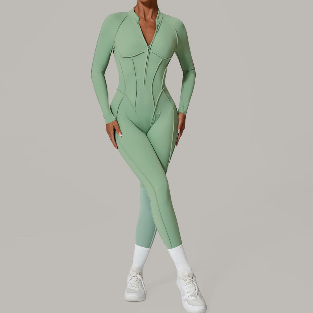 Lucky Label Iconic Longsleeve Zip Jumpsuit Sage