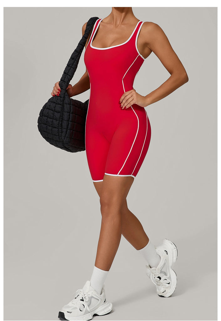 Martha Contrast Tank Romper