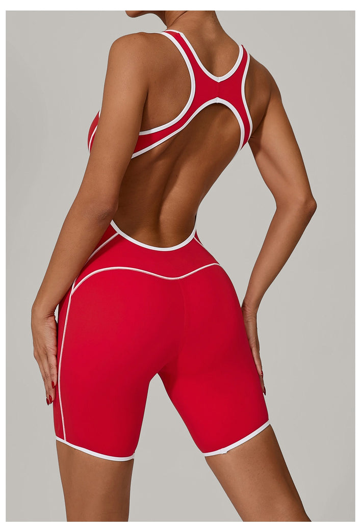 Martha Contrast Tank Romper