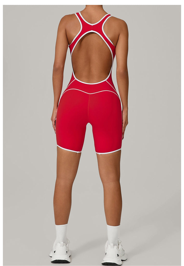 Martha Contrast Tank Romper