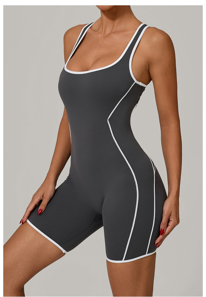 Martha Contrast Tank Romper