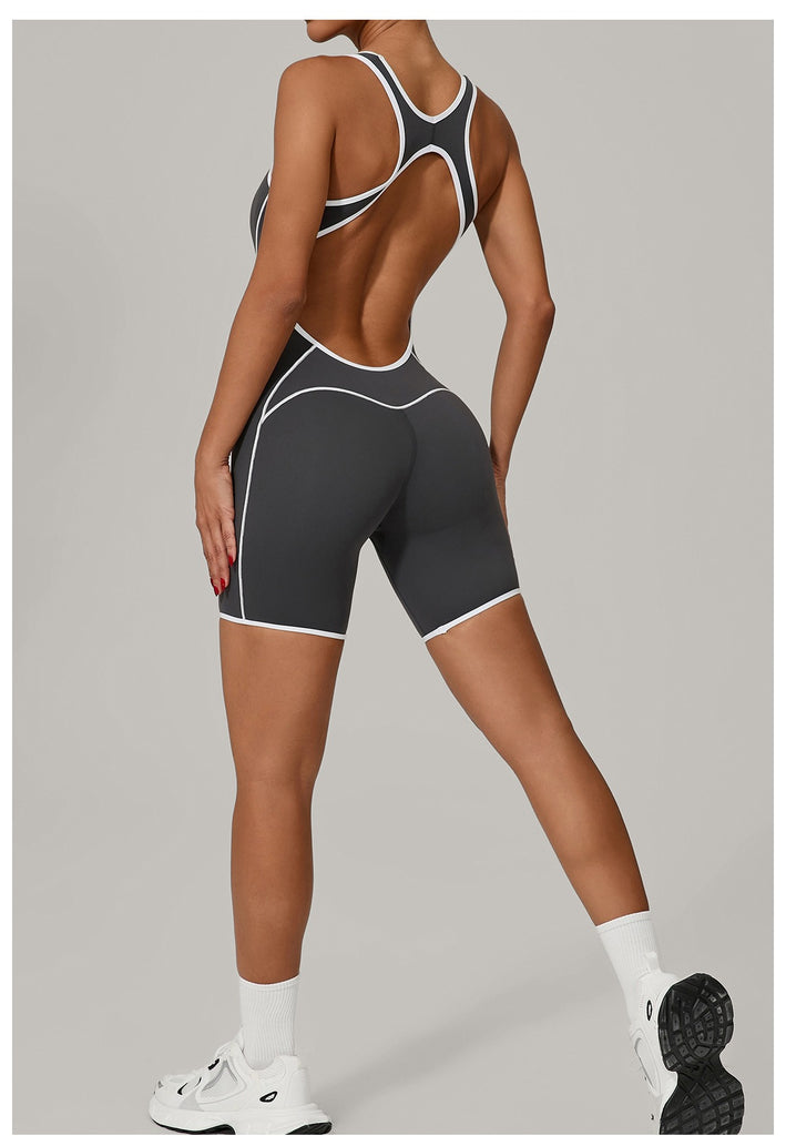 Martha Contrast Tank Romper