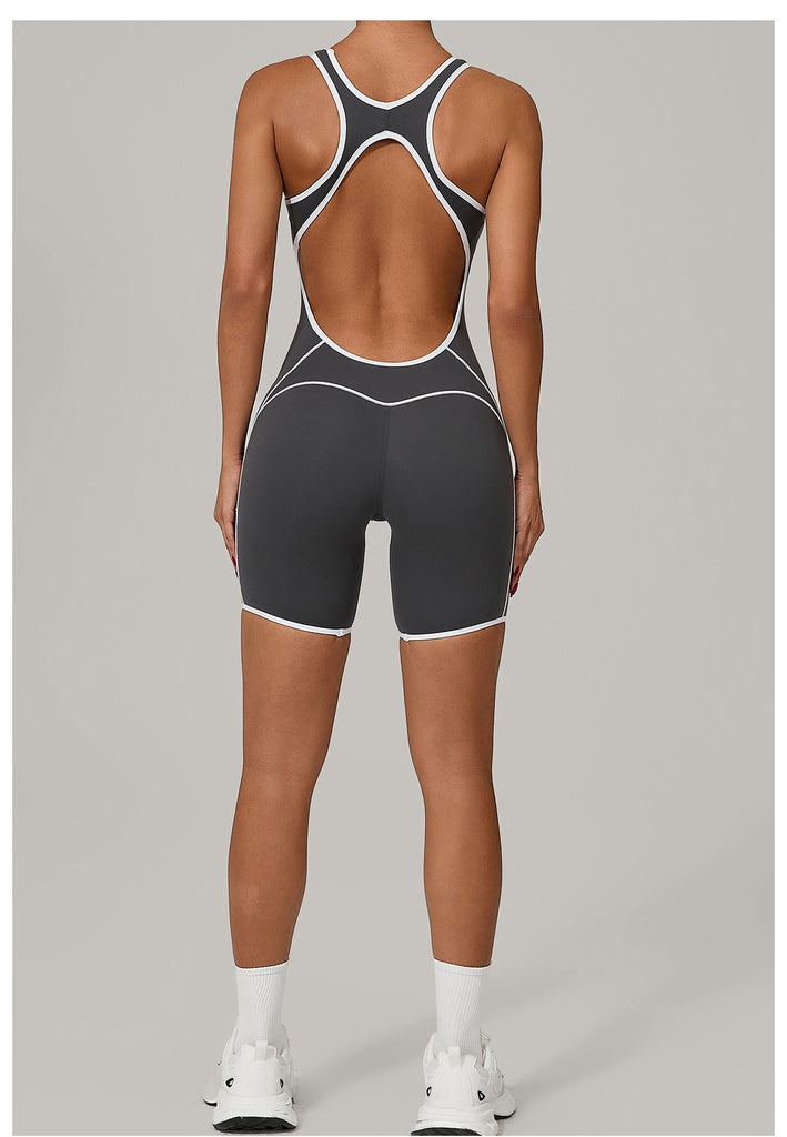 Martha Contrast Tank Romper