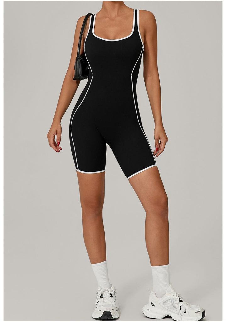 Martha Contrast Tank Romper