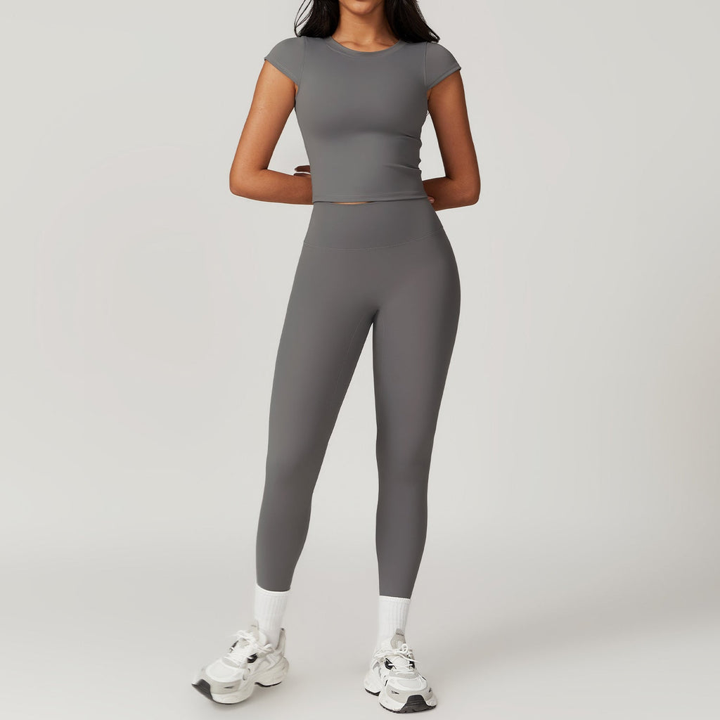 Talia T Sleeve Top & Leggings Set Graphite