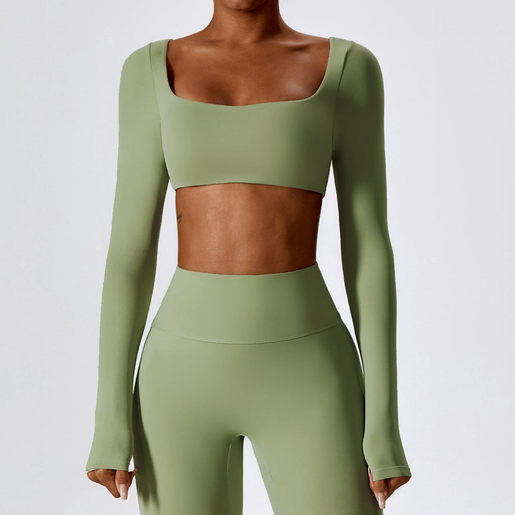 Daisy Longsleeve Top (Size Up) Bamboo green