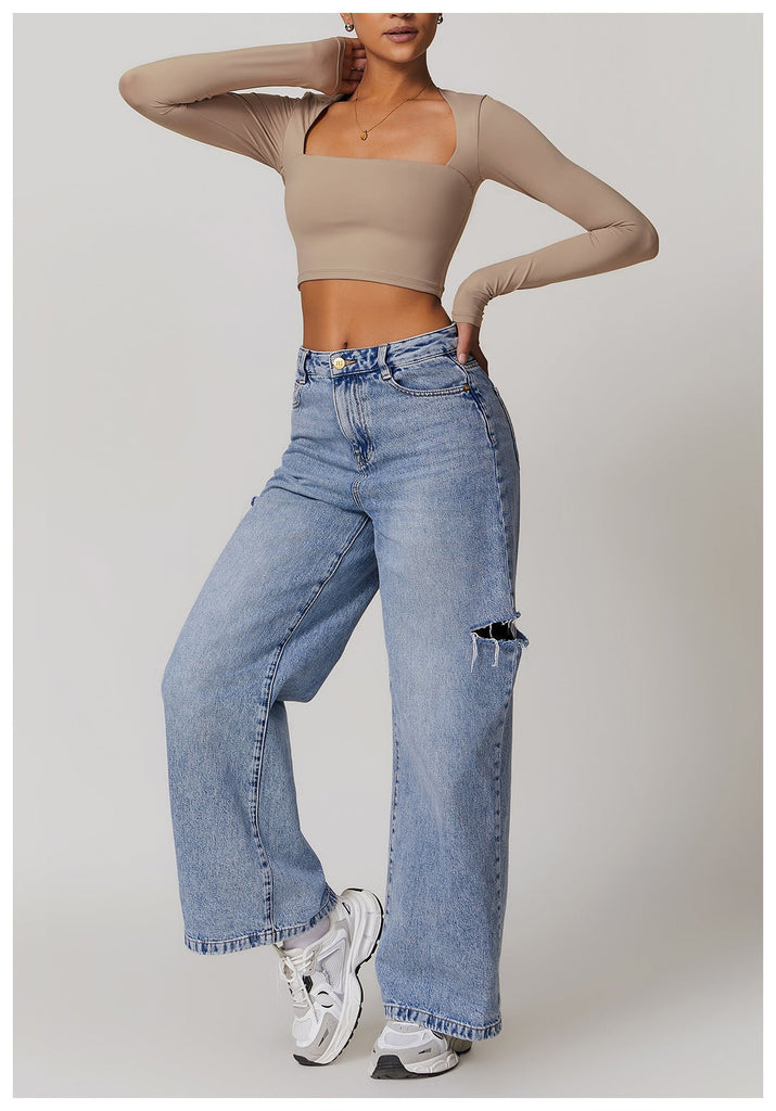 Amy Square Cut Longsleeve Top