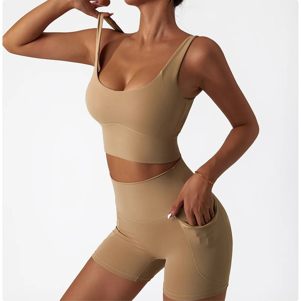 Lydia Tank Top & Shorts Set Camel