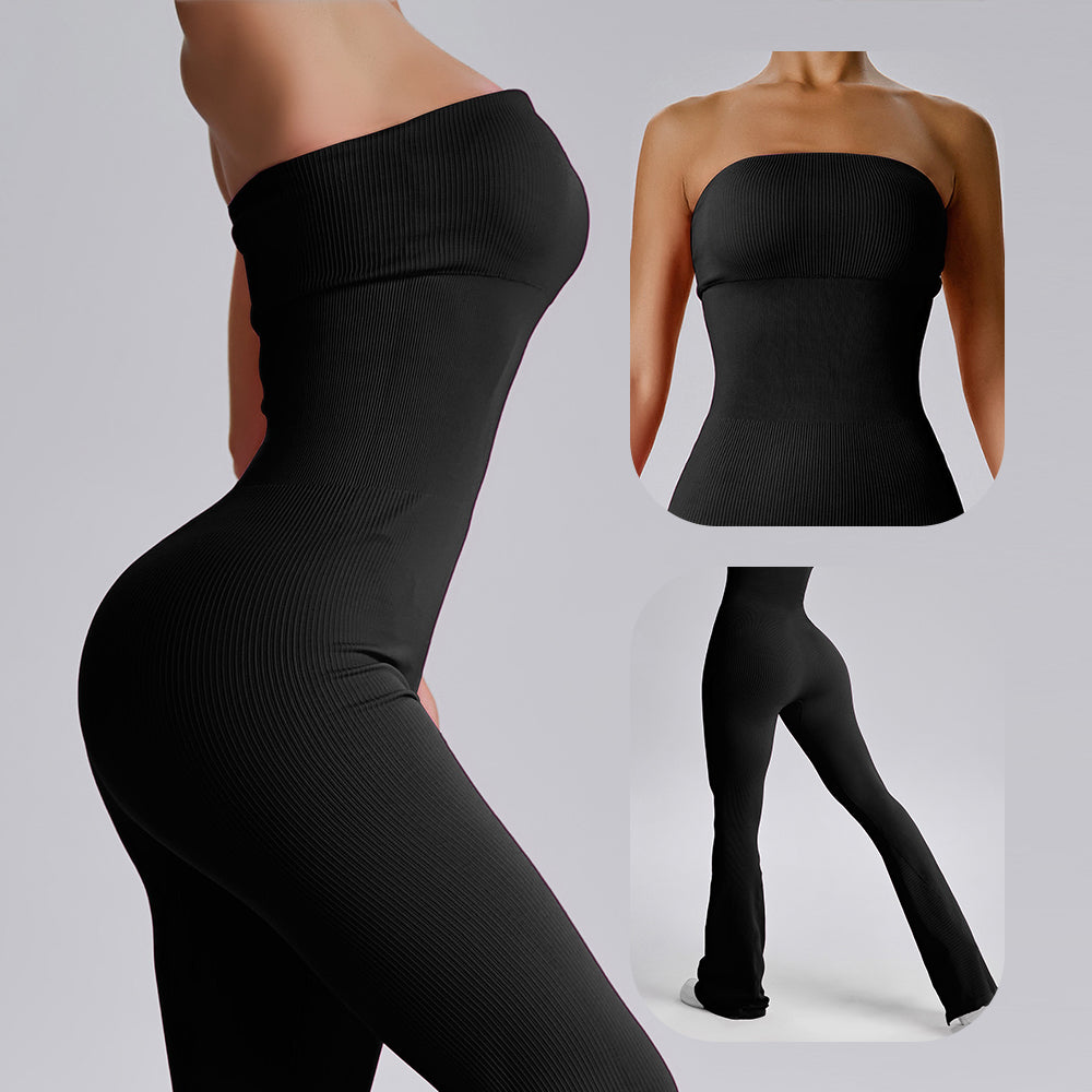 Tube Snatched Flared Jumpsuit