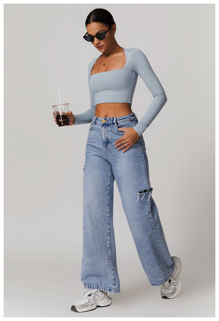 Amy Square Cut Longsleeve Top
