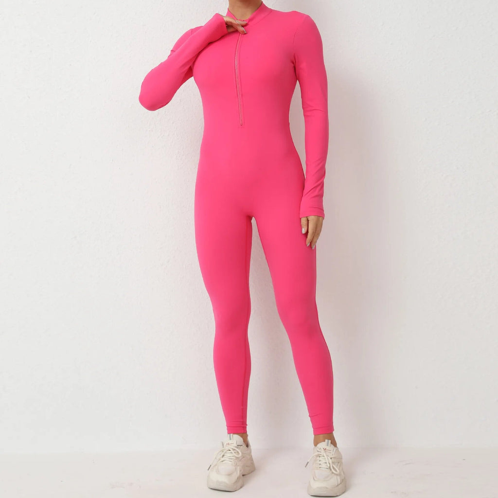 Essential Longsleeve Sculpt Jumpsuit Hot pink