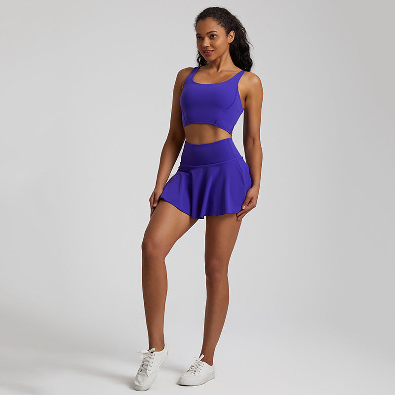 Tennis Crop Top & Skort Set Purple