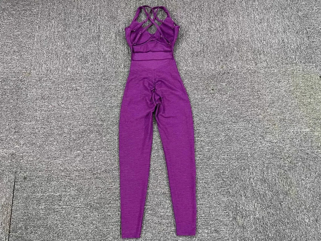Double Cross Back Active Jumpsuit