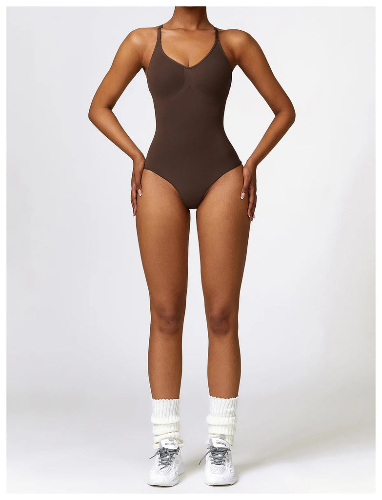 Strappy Shapewear Bodysuit Chocolate