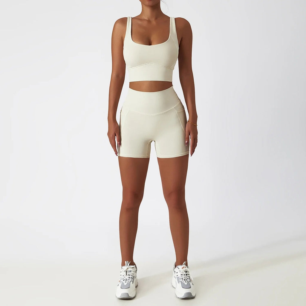 Lydia Tank Top & Shorts Set Ivory