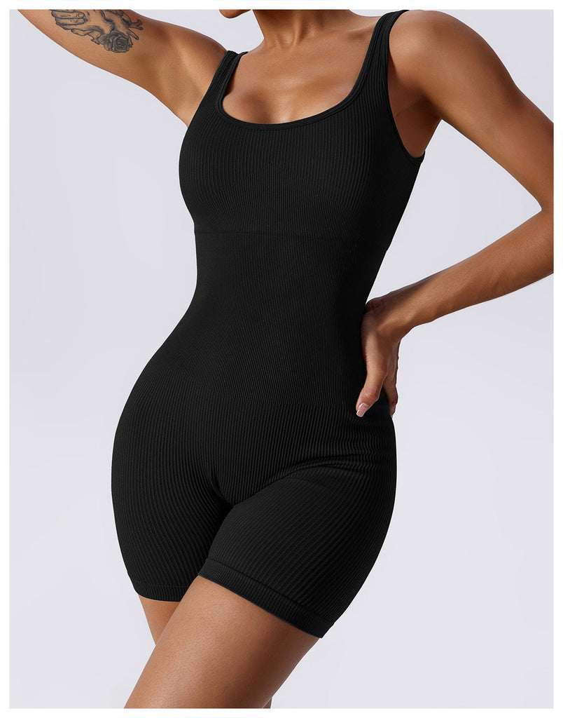 Snatched Tank Romper Black