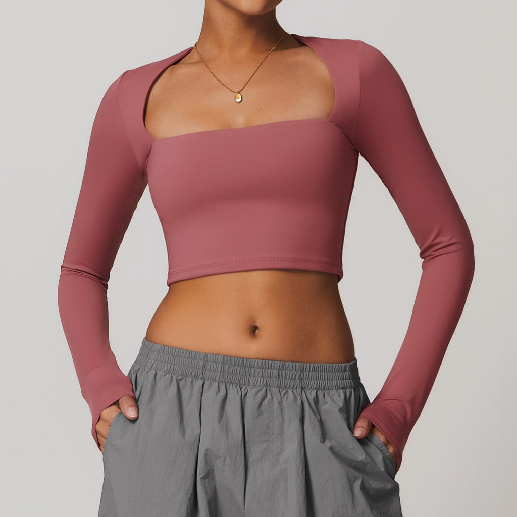 Amy Square Cut Longsleeve Top Mauve