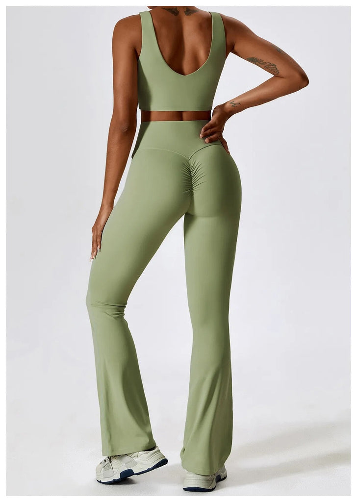 Daisy V Crop Top & Flared Set