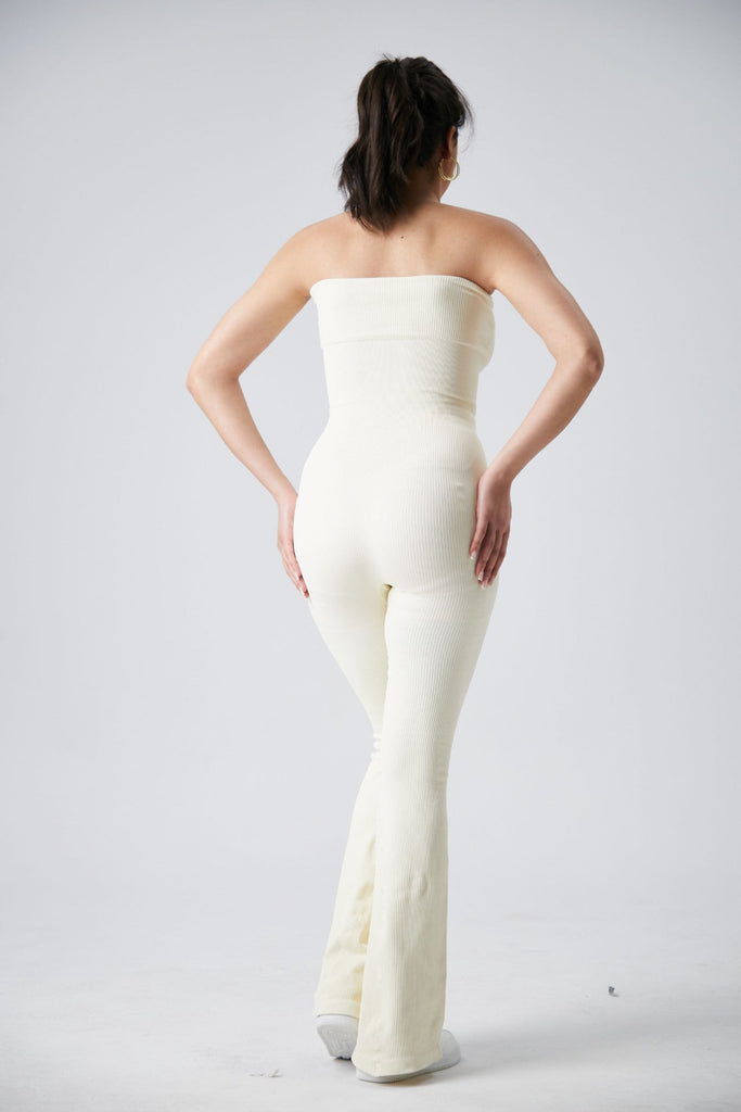 Tube Snatched Flared Jumpsuit